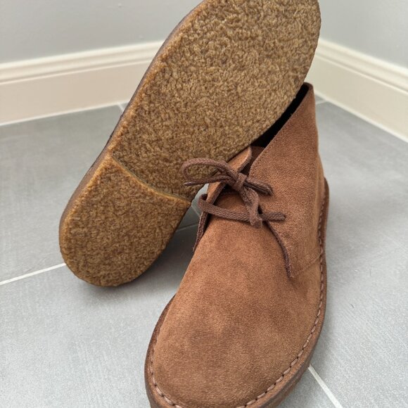 J Crew MacAlister Desert Chukka Boots Brown Suede Leather Crepe Sole sz 7 Italy - Picture 3 of 7